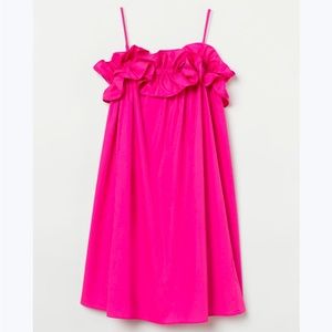 Hot pink ruffle dress